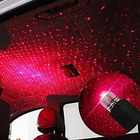 Star  Lamp USB Car Star Ceiling Light Sky Projection Lamp Romantic Night Lights Car Fancy Lights (Red)