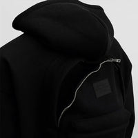 Men's Solid Custom Backpack Zip Up Hoodie
